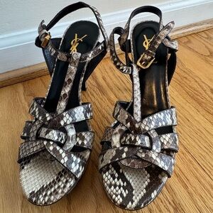 Yves Saint Laurent | Snakeskin Sandals - Black and Brown